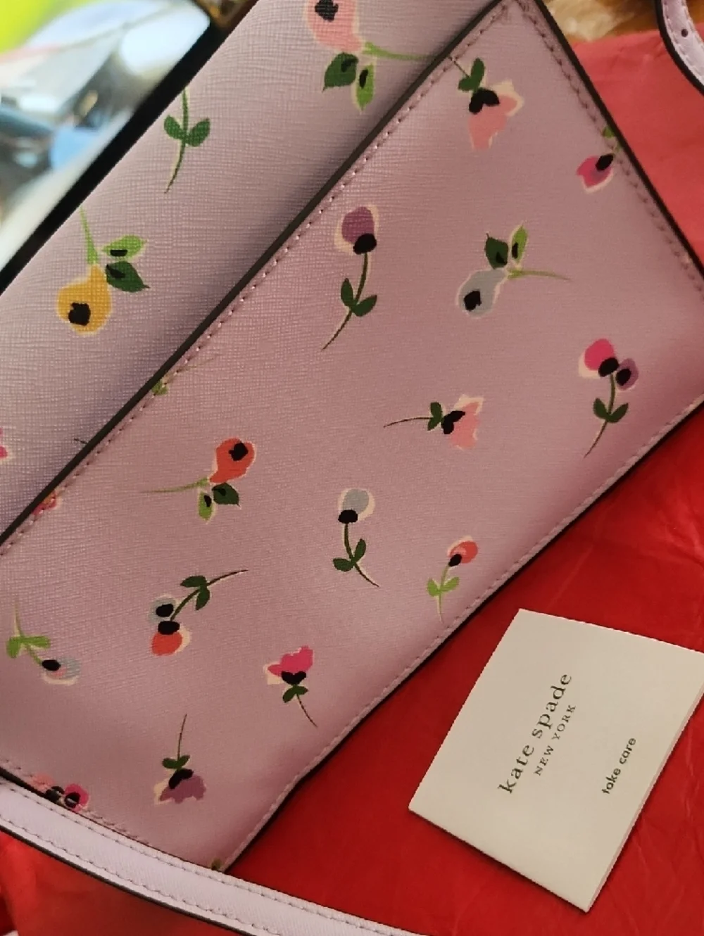 kate spade Lavender Floral Crossbody Purse with Multicolor Blooms - Picture 5 of 6